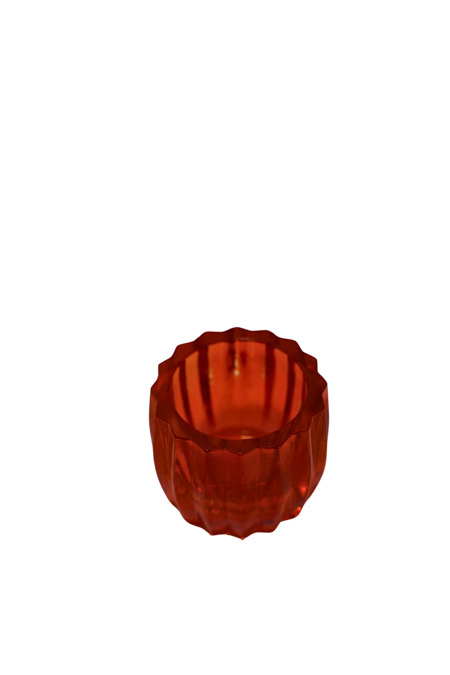 Teelichtglas gerippt – Orange – Warme & lebendige Lichtdekoration mieten