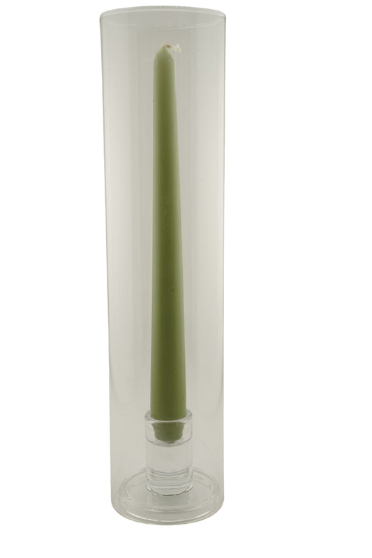 Kerzenhalter für Stabkerzen, mit abnehmbarer Glasabdeckung für stilvolle Akzente 30 x 7 cm