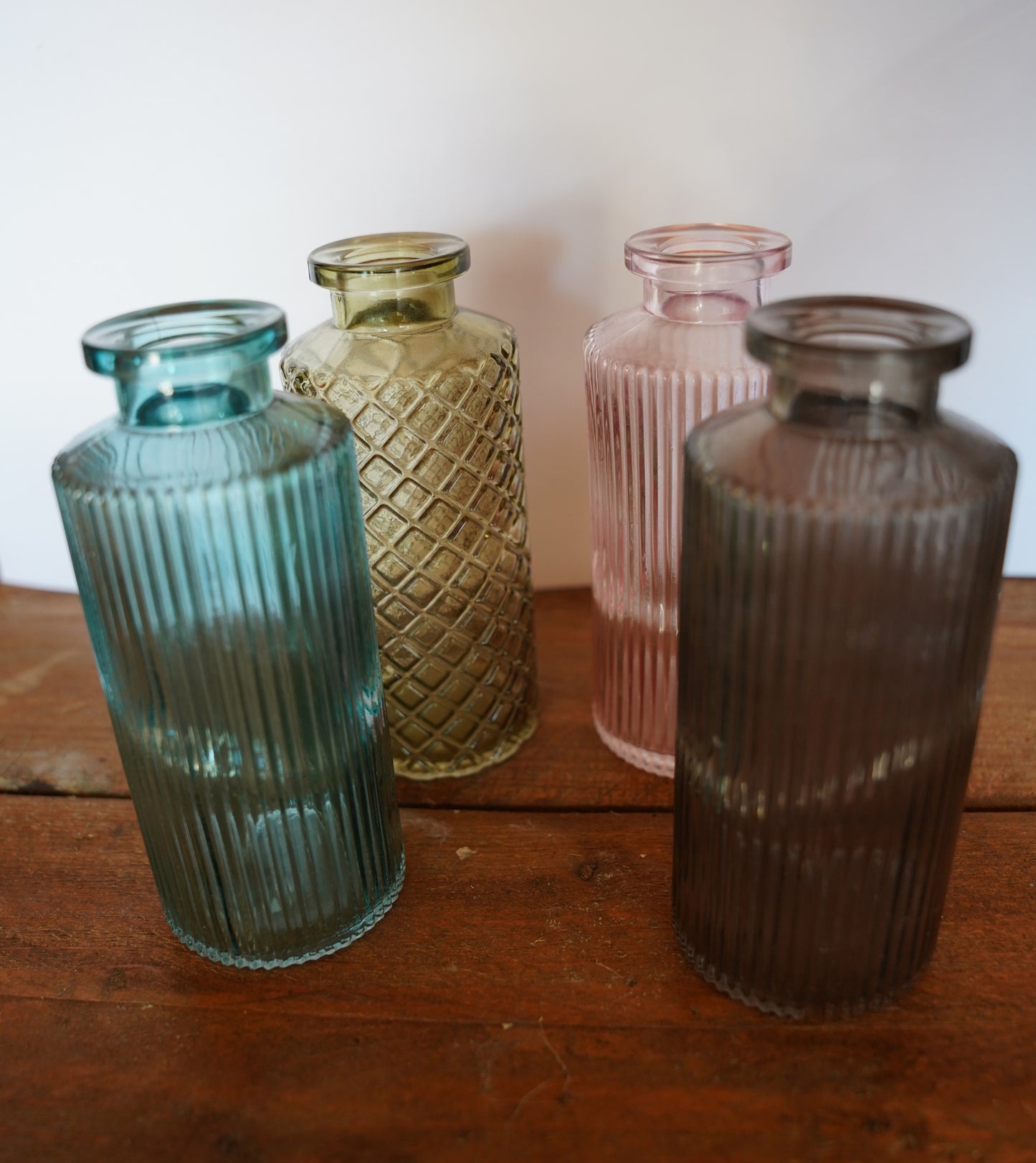 Flaschen bunt – 14 × 6 cm – Bunte Glasflaschen als Vasen mieten