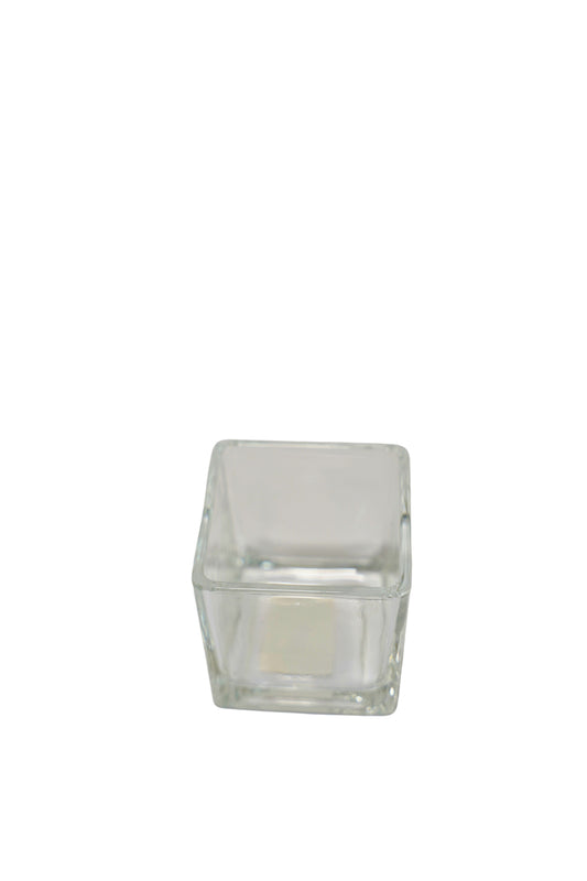 Teelichtglas Cube – 6 × 6,5 cm – Moderne Lichtdekoration mieten
