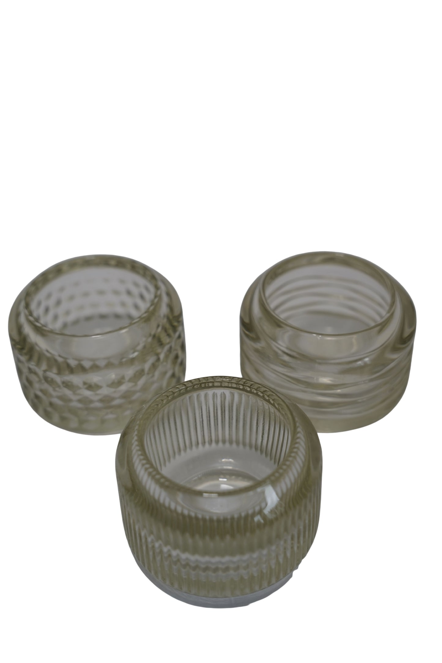Teelichtglas 3er‑Set – schwere Ausführung – 6 × 8 cm – Elegante Lichtdekoration mieten