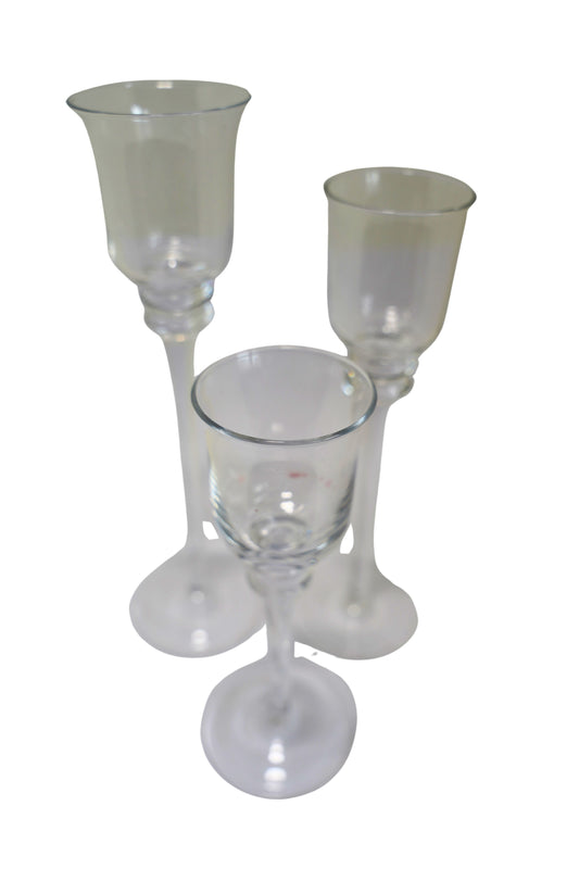 Teelichtgläser Glas – 3er‑Set – 18 / 22 / 25 cm – Elegante Lichtdekoration mieten