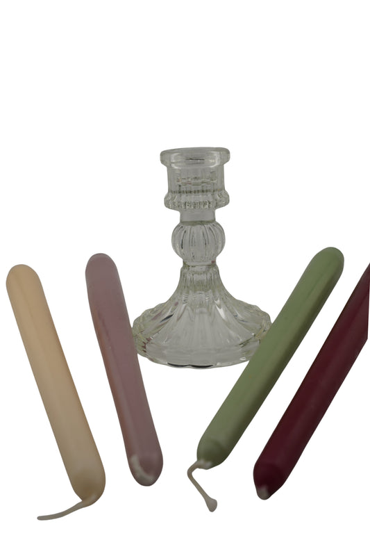 Stabkerzenhalter aus Glas – 10,5 × 8 cm – Elegante Kerzendeko mieten